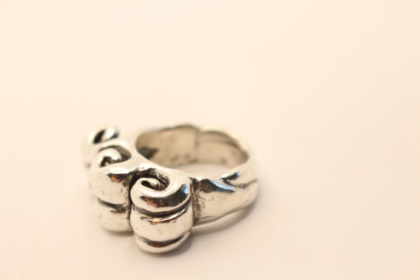 Sterling Silver waves  Ring- Heavy Unique