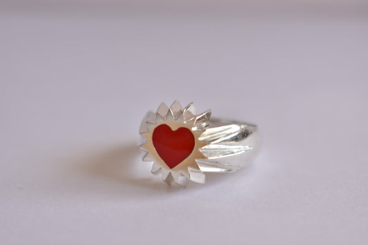 Sterling Silver Heart Ring - size 9