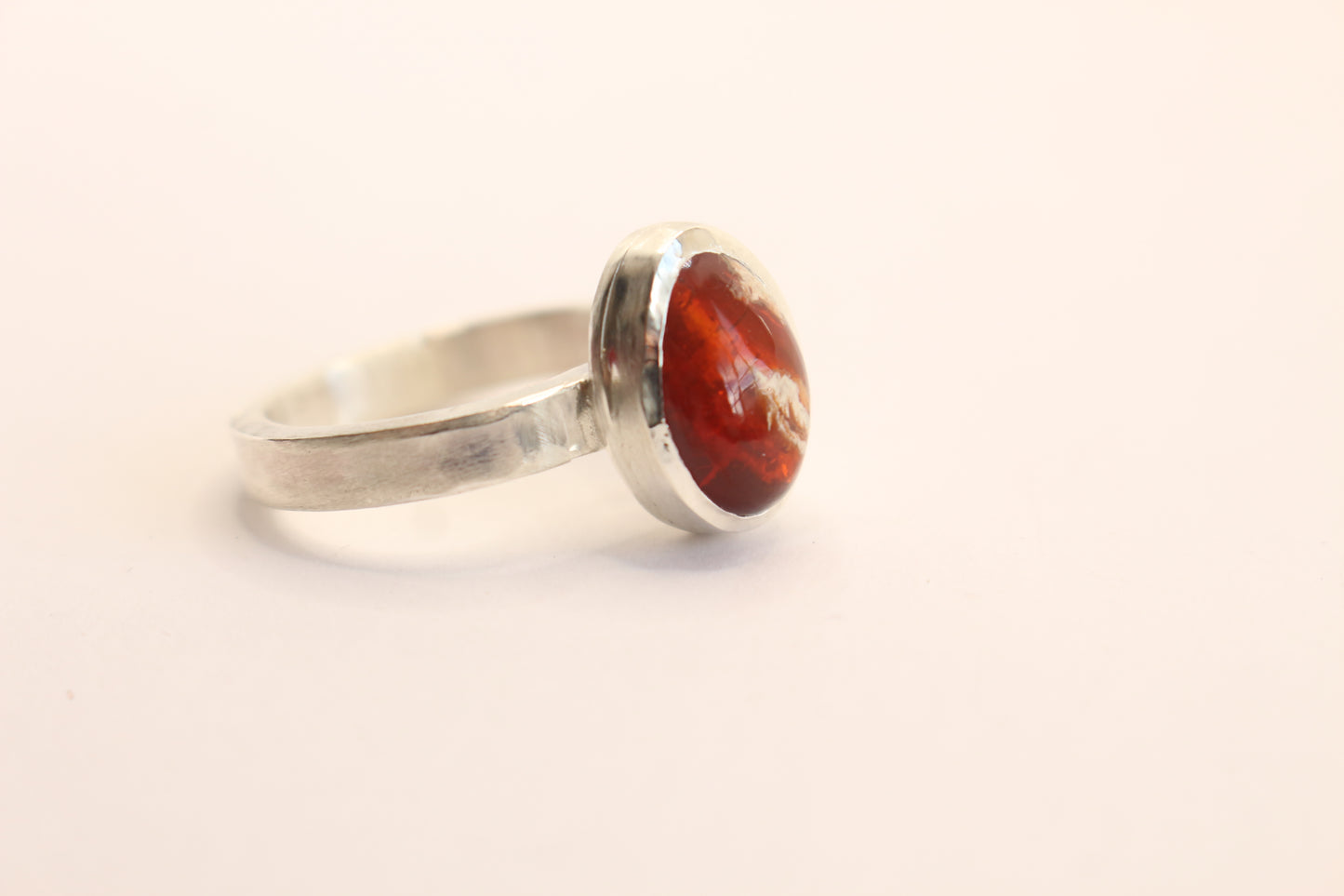 Sterling Silver and Mexican Fire Opal Ring- One of a kind