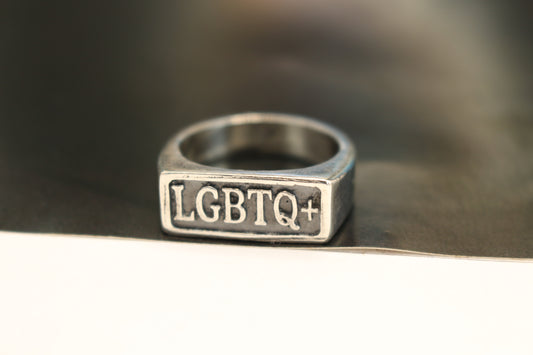 Sterling Silver LGBTQ+ ring- Signet Style