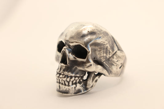 Sterling Silver Skull ring -Realistic solid