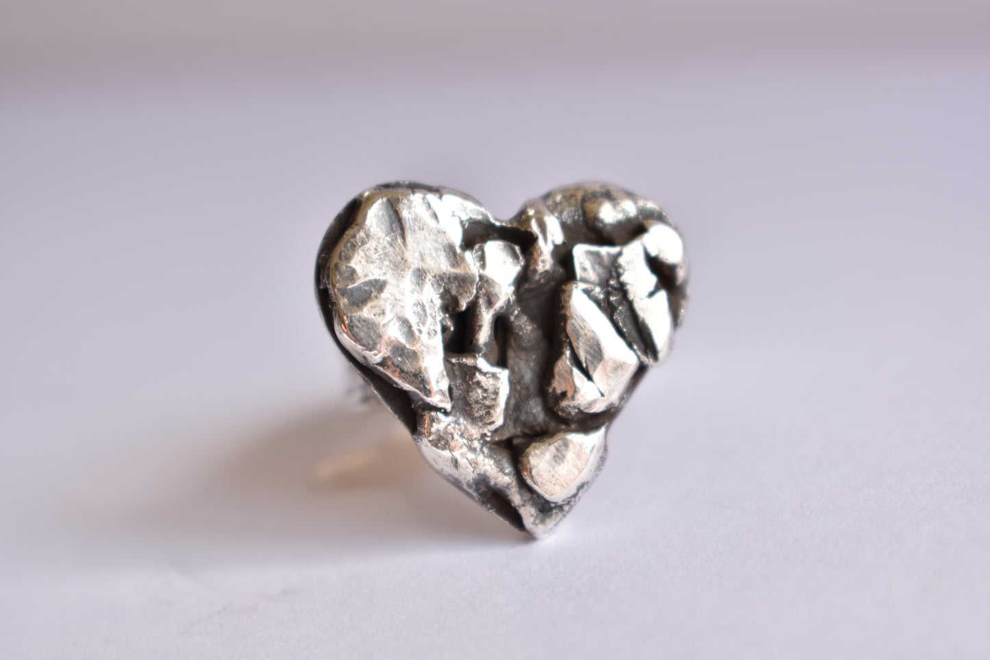 Sterling Silver Free Form Heart Ring