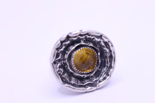 Sterling Silver with Citrine Stone - size 6 3/4