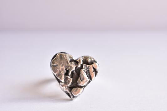 Sterling Silver Free Form Heart Ring