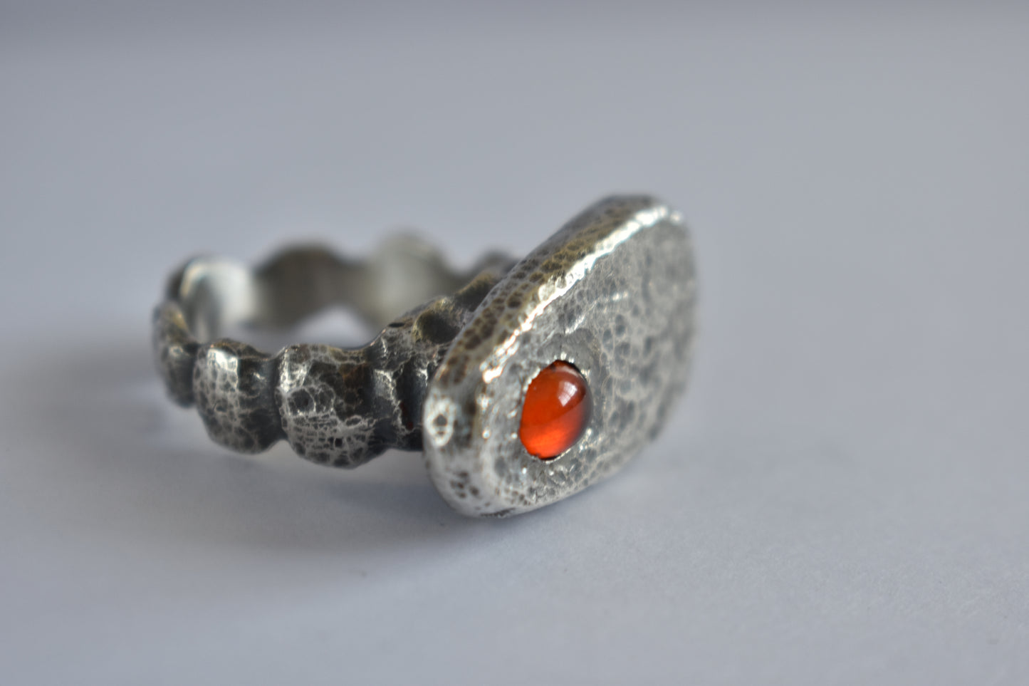 Sterling silver and Mexican Fire opal - One of a Kind - Solid