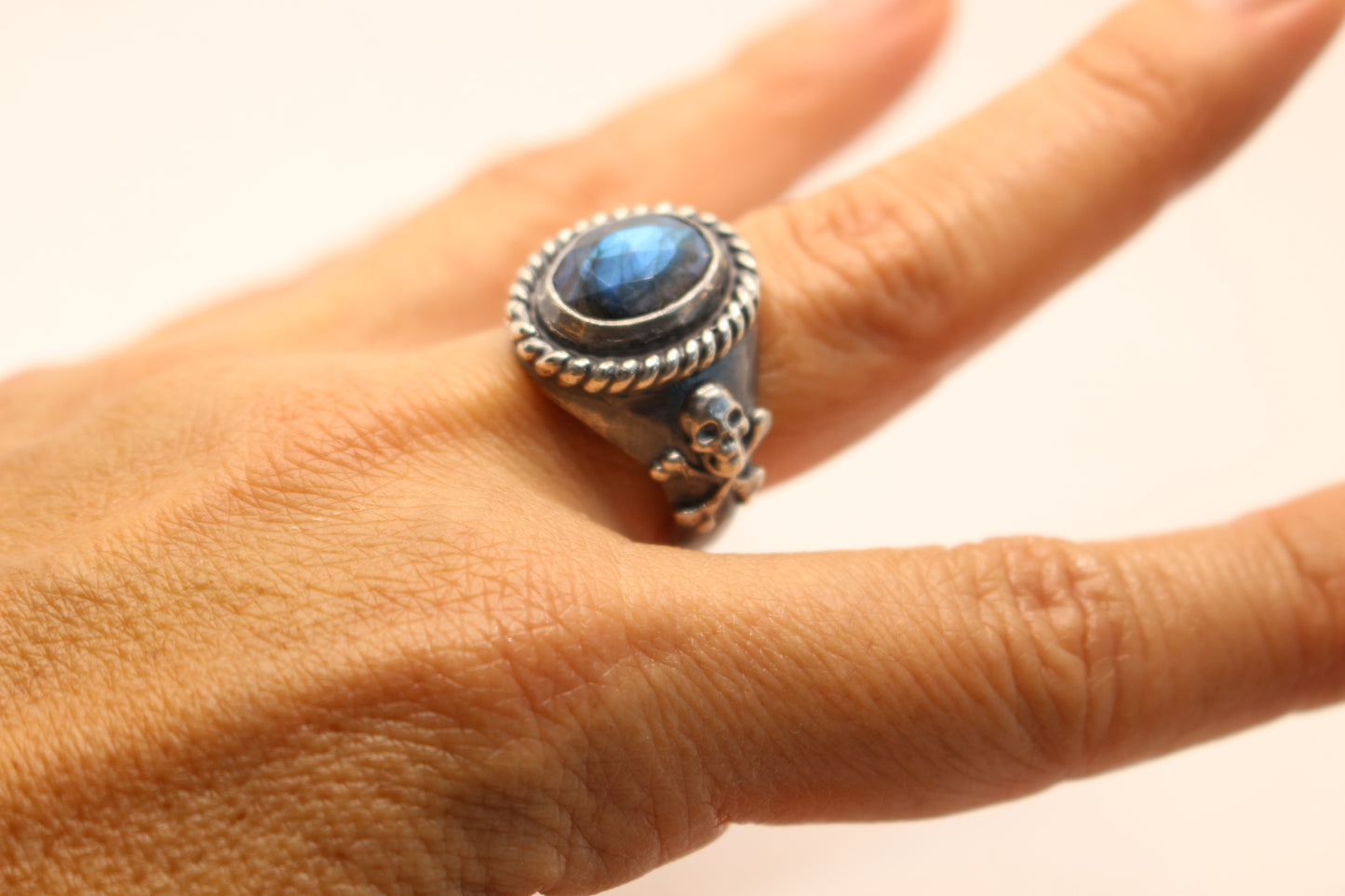 Sterling Silver and Labradorite Ring -Size 9 1/2