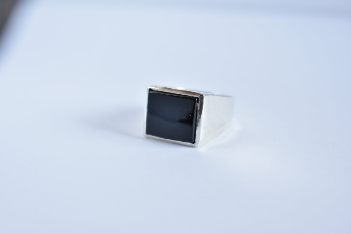 Sterling Silver Onyx Ring - Classic Signet