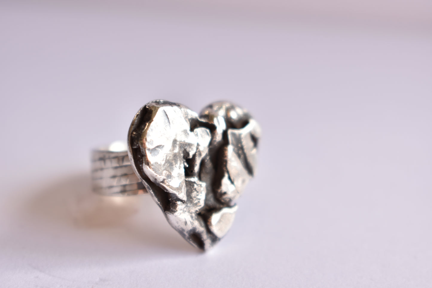 Sterling Silver Free Form Heart Ring