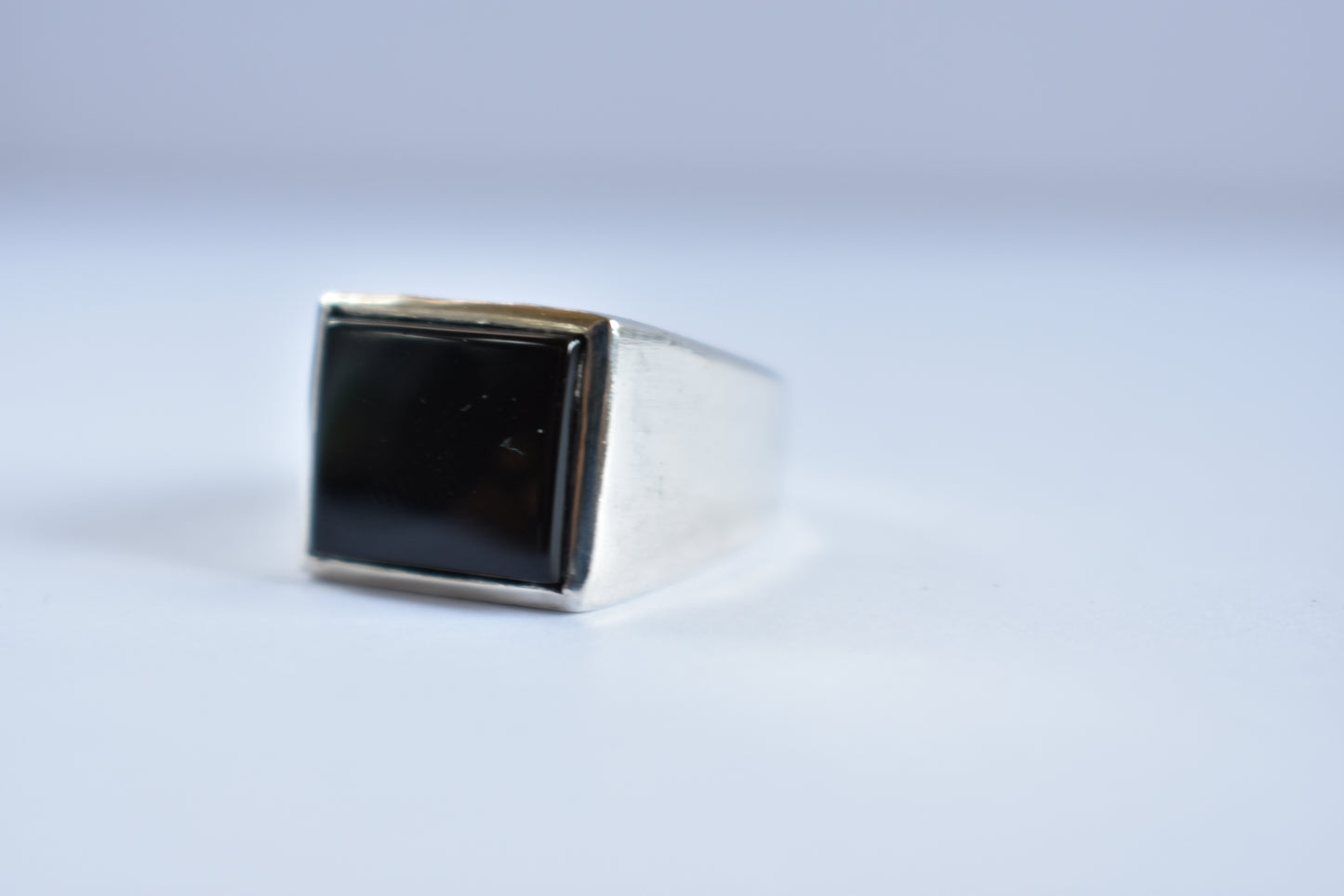 Sterling Silver Onyx Ring - Classic Signet