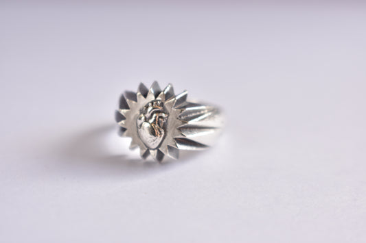 Sterling Silver and Anatomical Heart Ring