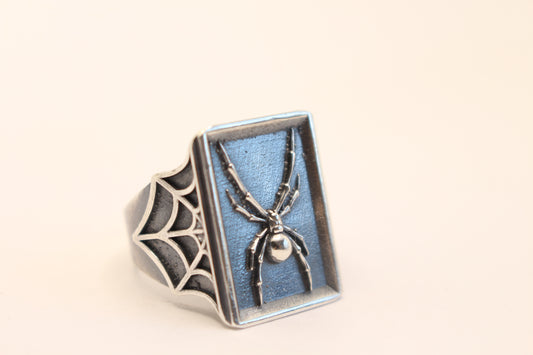 Sterling Silver Black Widow Spider Ring -Made in Los Angeles